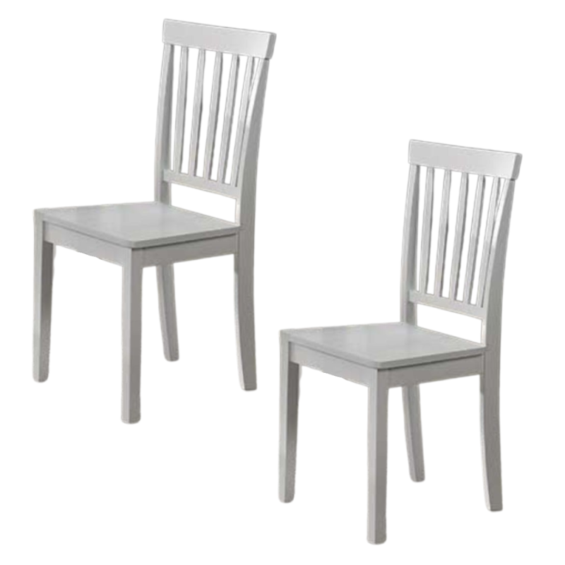 Juego de 2 sillas de comedor con respaldo vertical en blanco - Dori